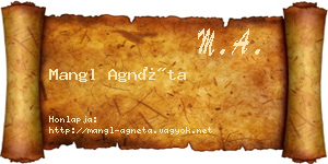 Mangl Agnéta névjegykártya